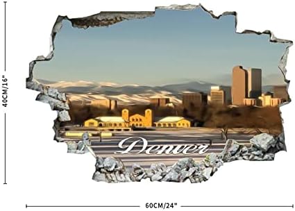 COCOKEN Американски Щата Колорадо в Денвър Живопис Изкуство Градски Пейзаж Денвър 3D Стенни Стикери Стенно Изкуство