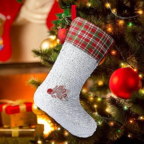 Червената Шапчица Оранда Златната Рибка Коледни Чорапи С Пайети за Декорация за Коледната Елха Празнична Украса за Вътрешно Външно у Дома