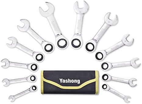 Набор от метрични храповых ключове Yashong от 12 теми, 8-19 мм, Професионални Храповые Ключовете от Хромованадиевой стомана,