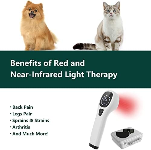 Ветеринарен уред iKeener за домашни любимци, Терапия с червена светлина за облекчаване на болки в мускулите и ставите, при артрит при кучета, Ръчно Инфрачервена светли