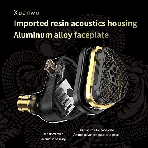 Linsoul TRN XuanWu Хибридни ушите с 10 мм Планарными Магнитни драйвери IEM с Подвижна 2-пинов кабел за Музиканти-Меломани