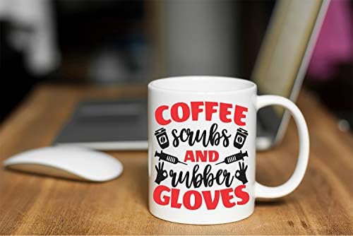 Кафе Ексфолианти и гумени ръкавици Funnwear - Забавна чаша за медицински сестри - Чаша за медицински сестри, лекари, колеги, приятели, сестри, майка, татко и шефа - Забавн?