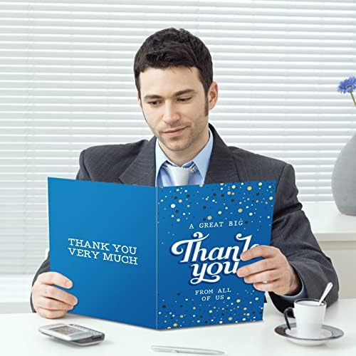 Jecery 3 бр. Голяма пощенска картичка с благодарност в плик, Голямо поздравление за Деня на Благодарността, Благодаря