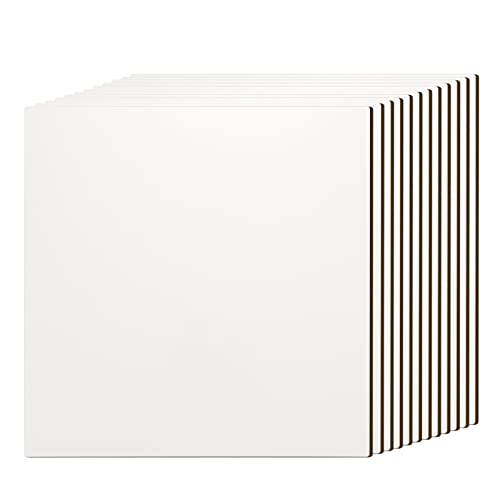 PYD Life 12 Опаковки Заготовки за сублимационного картон от оргалита листа Размер 12 x 12, с дебелина 1/8 (3 мм) Бял, за топлинна