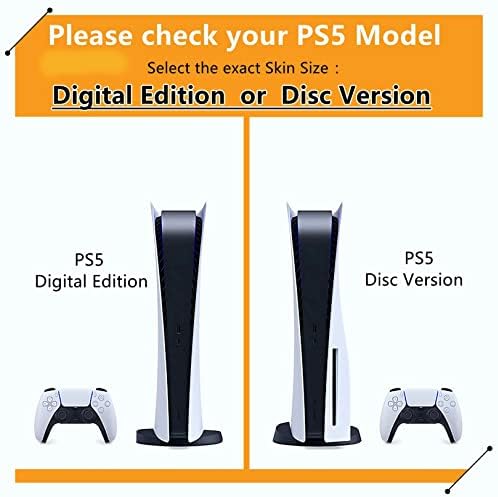 Най-добрият фабрично калъф за PS5 Skin Disc Edition & Digital Edition за конзола и контролер, винил за носене,