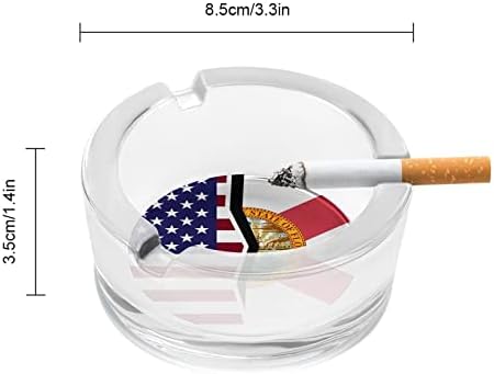 Стъклени Пепелници с Американски и национални Флага за Цигари, Ветрозащитный кофа за Боклук, Необичайни Пепелници с Принтом