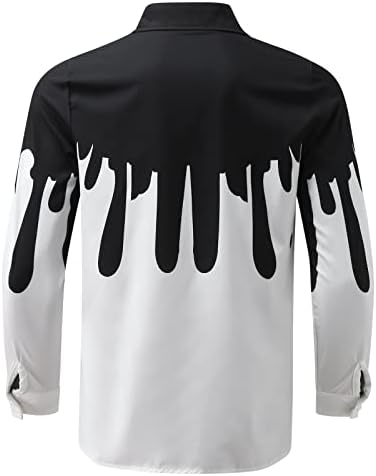 XXBR 2022 Нови Мъжки Ризи, Есенни Дизайнерски Ризи с Дълъг ръкав и Копчета, Хавайски Ризи с Принтом под формата на спрей мастило, Блузи с яка