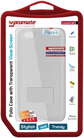 Калъф-за награда Promate Premium за iPhone 6 / 6s с Прозрачен Защитен филм на Видоэкране Сив цвят Lucent-i6
