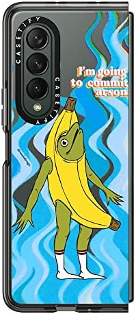Удароустойчив калъф Casetify за Samsung Galaxy Z Fold 3 - Arson Banana - Прозрачен Черен