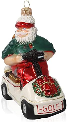 Лимитированная серия Курт Адлер Дядо на голф - Коледна украса Дядо Коледа ръчен труд за празничното настроение,