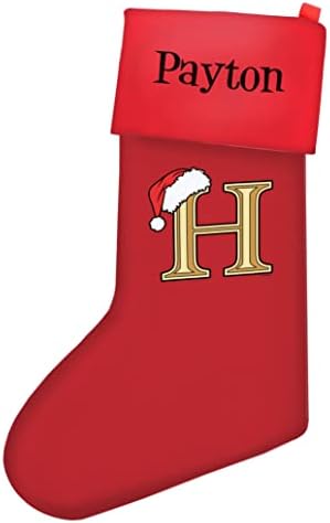 Селски Коледна Украса Червена Персонални Декоративна Празнична Буква Z с Подарък под формата на Шапката на Дядо Коледа Персонализирани Коледни Чорапи