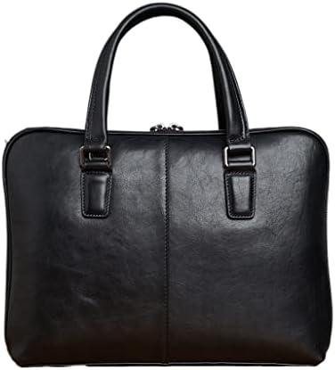 Кожена Реколта Мъжка чанта-портфейл, мъжки чанти на рамо, Кафе, Бизнес 14-Инчовата чанта за лаптоп (Цвят: