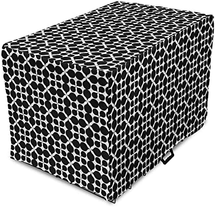 Закопчалката е черно-бял капак за кутия за кучета, Абстрактна Монохромен Режим с Геометрична илюстрация, с Овална форма, Удобна
