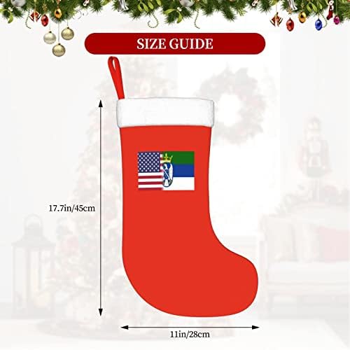 Коледни Чорапи с Флага на сащ и Сръбското Флага TZT, Подаръци за Коледно парти за семейни Празнични украси 18 Инча