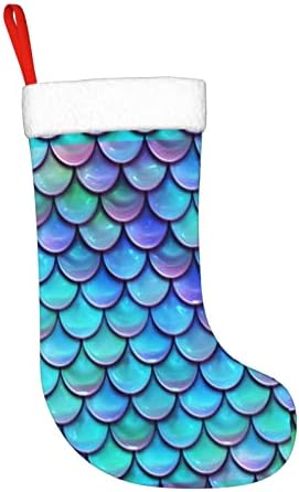 Сладки Коледни Чорапи с Опашка на Русалка от Варфа, Украшения за Елхи, Коледни Чорапи за Коледа на Празнични партита, Подаръци 18 Инча