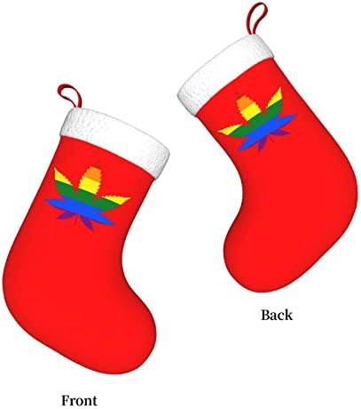 CUTEDWARF ЛГБТ Марихуаната Pride Коледни Чорапи, Украшения за Елхи, Коледни Чорапи за Коледа на Празнични партита Подаръци 18 Инча
