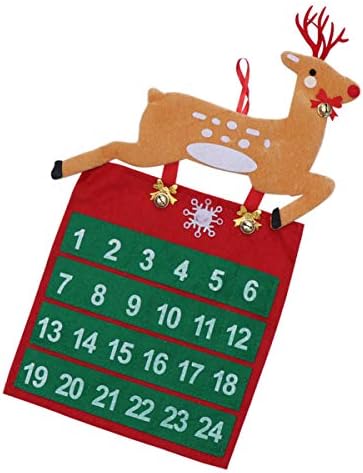 Amosfun Коледен Адвент-Календар Стенен за Обратно Отброяване Нетъкан Календари за Вътрешния Домашен Офис Коледна