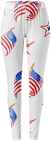 На 4 юли Гамаши с Висока талия за Жени, Флаг на САЩ, Гамаши за Йога за Джогинг, Ултра Мека Матирана Ластични Панталони