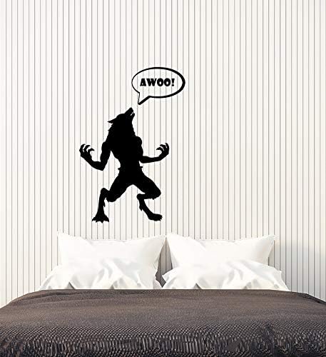 Vinyl Стикер На стената Чудовище-Върколак Awoo Воющий Чудовище Етикети (3656ig)