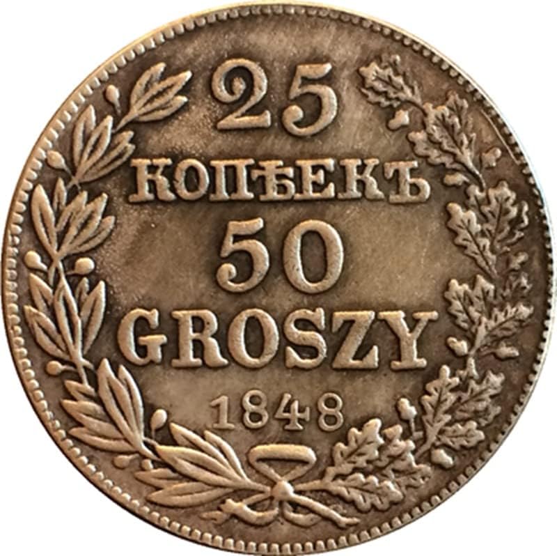 8 Различни Дати Полиране На Монети От Мед Със Сребърно Покритие Антични Монети Чуждестранни Възпоменателни Монети,