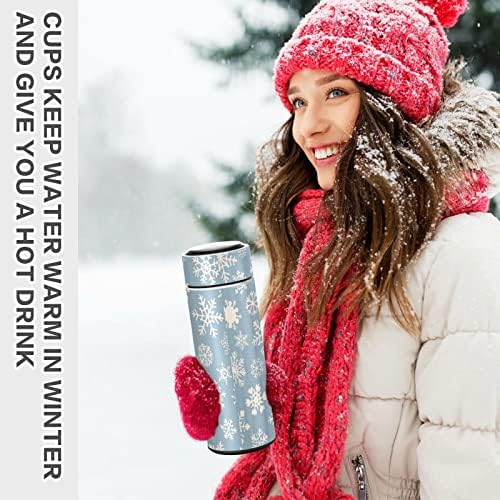 Термос Dallonan, Коледен Класически Каре Buffalo, Традиционен Снежна Цвете, 17 грама, Вакуумни Чаша, Бутилка за Вода