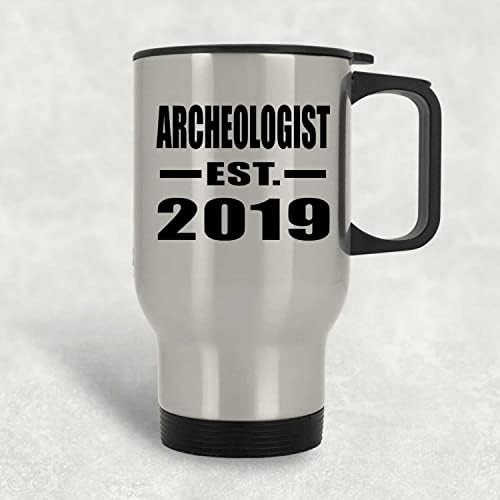 Designsify Archeologist Established EST. 2019, Сребърна Чаша за Пътуване, 14 грама, на Изолиран Чаша от Неръждаема Стомана,