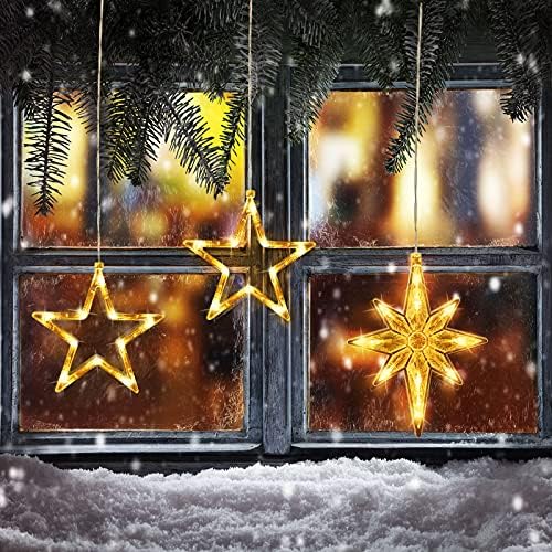 3 Опаковки на Коледните Светлинни украси за вътрешния прозорец, на Фона Струнни инструменти осветителни Тела за Външна