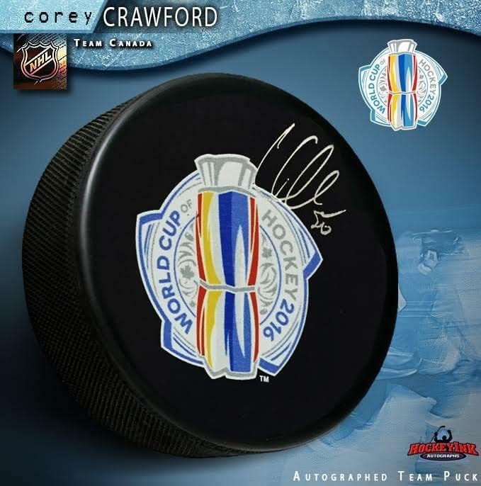КОРИ КРАУФОРД подписа за миене на световното Първенство по хокей на - Чикаго Блекхоукс - за Миене на НХЛ с автограф