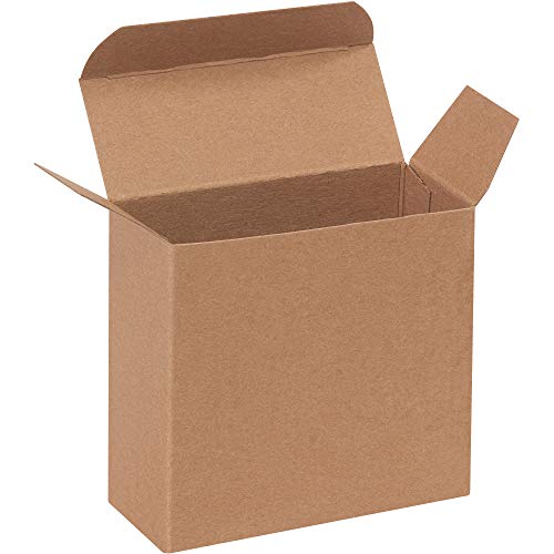 Картонени кутии с обратна складкой, 4 x 1 5/8x 4, Крафт, 500 / Калъф