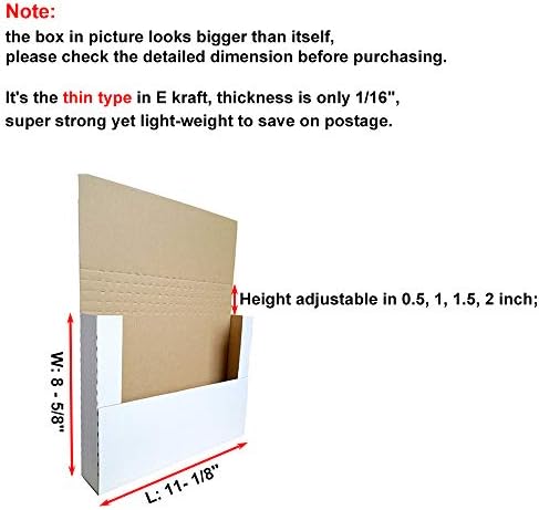CH-BOX 200 Опаковки от картон 11 1/8 x 8 5/8 x 2, Лесно Сгъване Пощенска кутия, регулируем по височина и средни писмо