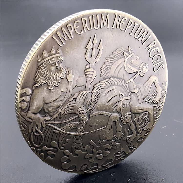 Римската империя Древногръцки морския бог Посейдон, Златна и Сребърна два цвята Възпоменателна Монета едно