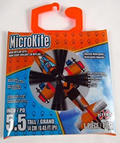 Въздушен змии X-Kites Microkite Mini от Mylar 5,5 инча: Хеликоптер Apache