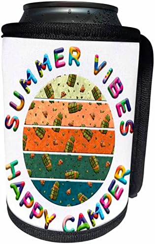 3dRose Summer Vibes Щастлив турист. Цветни раници. - Опаковки за бутилки-охладители (cc-362444-1)