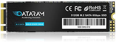 Dataram M. 2 SSD, 512 GB, Вътрешен твърд диск, M. 2-2280 протокол Sata, 550 Mbps 6 Gb/сек, Високопроизводителни