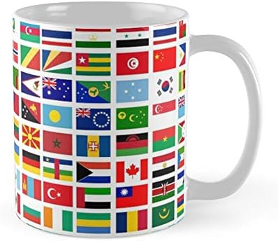 Кафеена Чаша със Знамена на Света, Керамични Чаши Чай на 11 грама и 15 грама