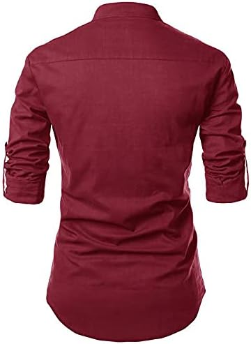 Мъжка риза Henley, блузи с дълги ръкави на лигавицата, ежедневни удобни плътно прилепнали тениски с кръгло