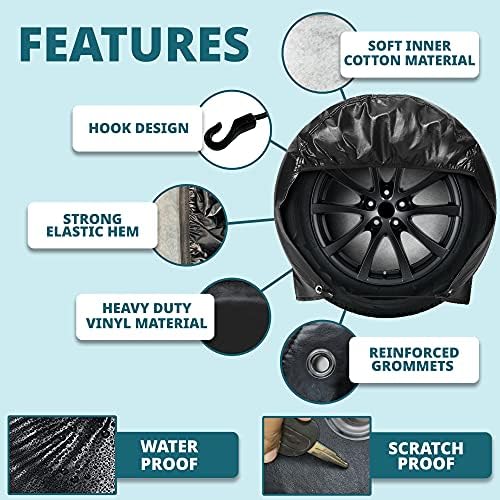 Калъфи за гуми EcoNour RV | Непромокаеми покривала за ремаркета, гуми Предпазват от дъжд, Слънце и предотвратяват