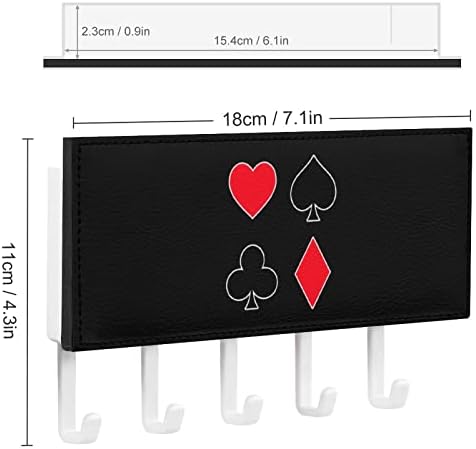 Символи на Покер карти Държач за ключове и адрес на стена, Декоративни Модерни Стенни Стелажи за ключове с Куки за Входната