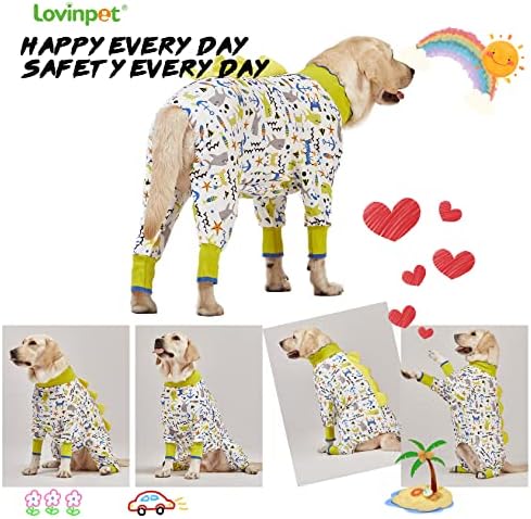 Пижами LovinPet за по-големи Кучета, Пижами За големи Кучета, Риза, за да се предотврати Облизывания домашни