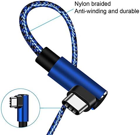 Удължен Правоъгълен USB кабел Type C (2 опаковки по 10 фута) Бързо Зарядно Устройство, USB A-C USB Кабел за