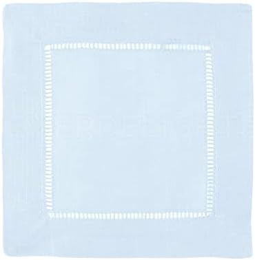 Кърпички за коктейли CleverDelights Светло син цвят с отстрочкой по дъното 6 инча - 12 опаковки - Бельо Памучен смес