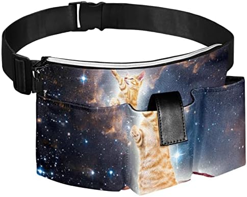 Поясная чанта Cat Star Небе с 4 Джоба с цип, Подаръци за спорт, Тренировки, Пътувания, Движение, Ежедневни Поясная