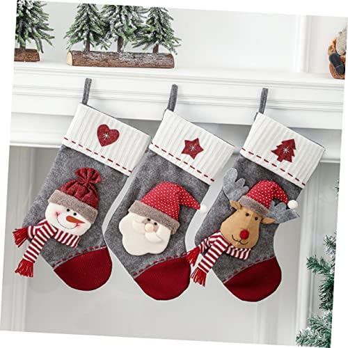 Abaodam Коледни чорапи Calcetines Navideños para Niños Коледни Чорапи Детски Подаръци Декор под формата на Лосове Подарък Пакети