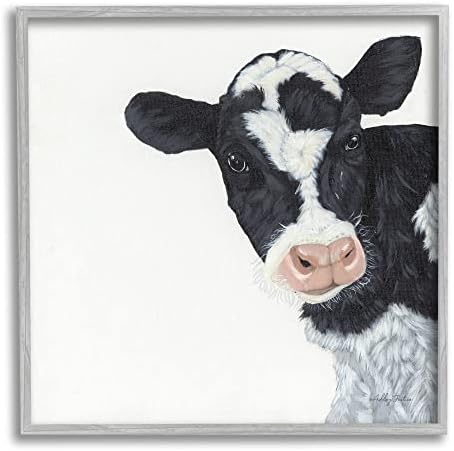 Ступелл За Черно-Бяла Минималистичная Рисувани Теле Едър Рогат добитък, Дизайн Ашли Джастис