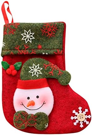 Коледни Чорапи на Тъканта Коледна Чанта за Чорапи и Коледни Окачени Чорапи за Украса на парти и Коледен Cartoony Червен Набор от Изкуствена Коледна Гирлянда