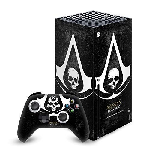 Дизайн на своята практика за главата Официално Лицензиран Assassin ' s Creed Гръндж Черен Флаг Лога Vinyl Стикер Детска Кожа Калъф е Съвместим с конзола Xbox Series X и комплект ко?
