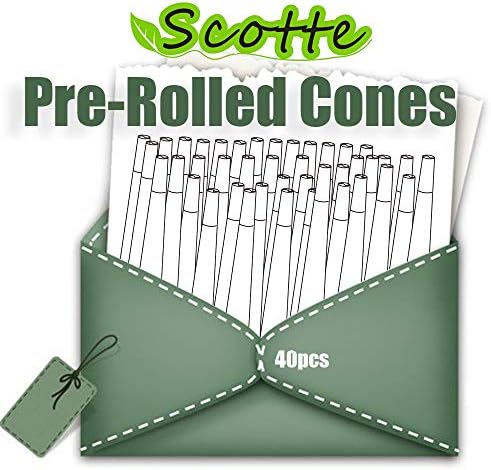 Scotte 40 Предварително Сгънати Шишарки от Органични цигарена хартия с размер 1 1/4 с топчета (78 mm / 3 инча)