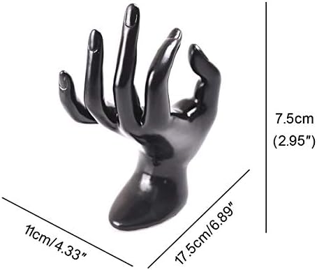 ECYC 11x17 инча формата на Ръцете OK Бижутериен Стойката Пръстен, Гривна, Обеци, Колие Верига Титуляр За Часа Поставка Черен