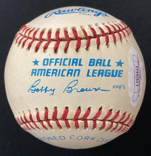 Играта на топка с автограф на Боб Феллера Боб Браун Cleveland Indians Autograph HOF 62 Insc JSA - Бейзболни