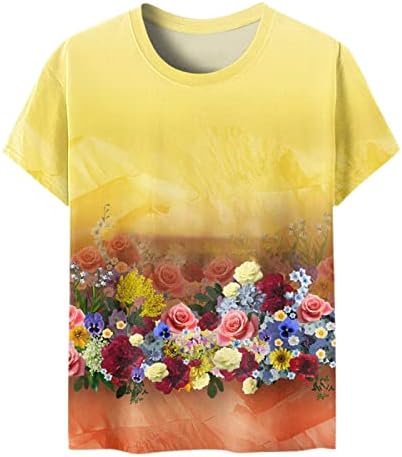 Памучен Блуза Свободно Намаляване с къс ръкав Graphic Фоайе, Тениска за Момичета, Есента-Лятна Блуза с Кръгло деколте и деколте Лодка, KT